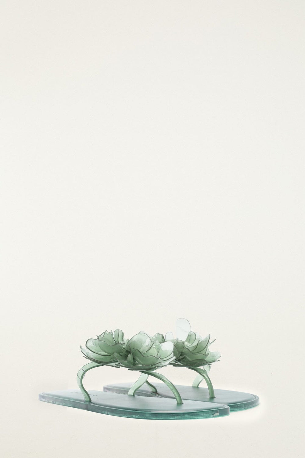 Green Jelly Flower Flat Sandal - FARM Rio MILITARY AND SAGE GREEN