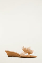 Orange Jelly Flower Wedge Sandal - FARM Rio TOFFEE