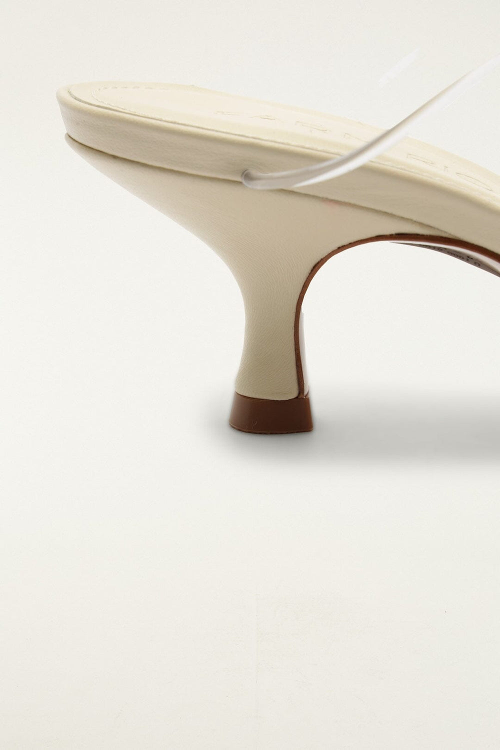 White Spaghetti Jelly Kitten Heeled Sandal - FARM Rio CLEAR AND IVORY