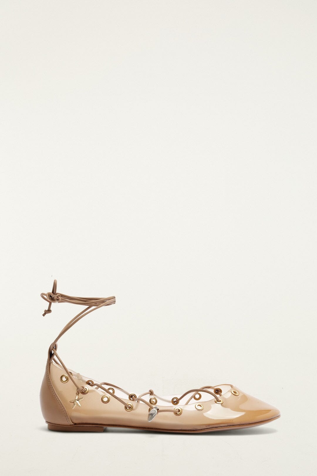 Sand Sea Lace Up Jelly Ballerina - FARM Rio TOFFEE