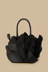 Black Leather Flower Bag - FARM Rio BLACK