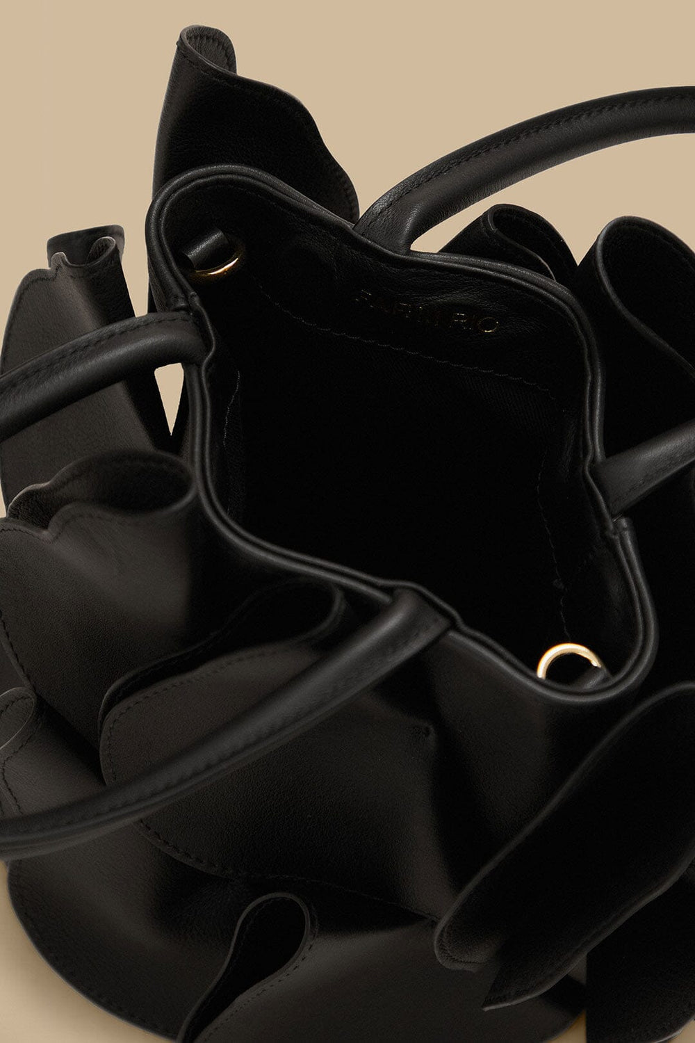 Black Leather Flower Bag - FARM Rio BLACK