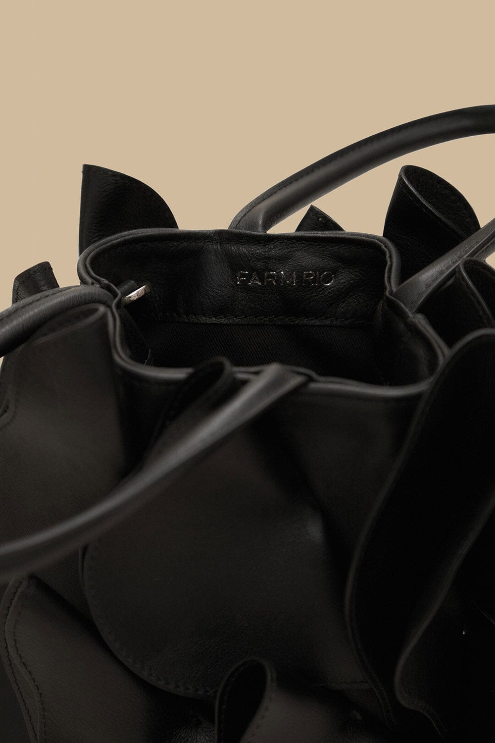Black Leather Flower Bag - FARM Rio BLACK
