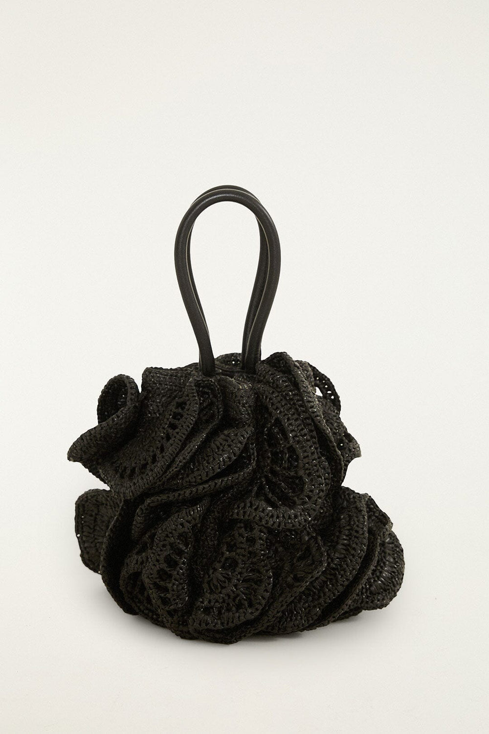 Raffia Flower Bag - FARM Rio BLACK