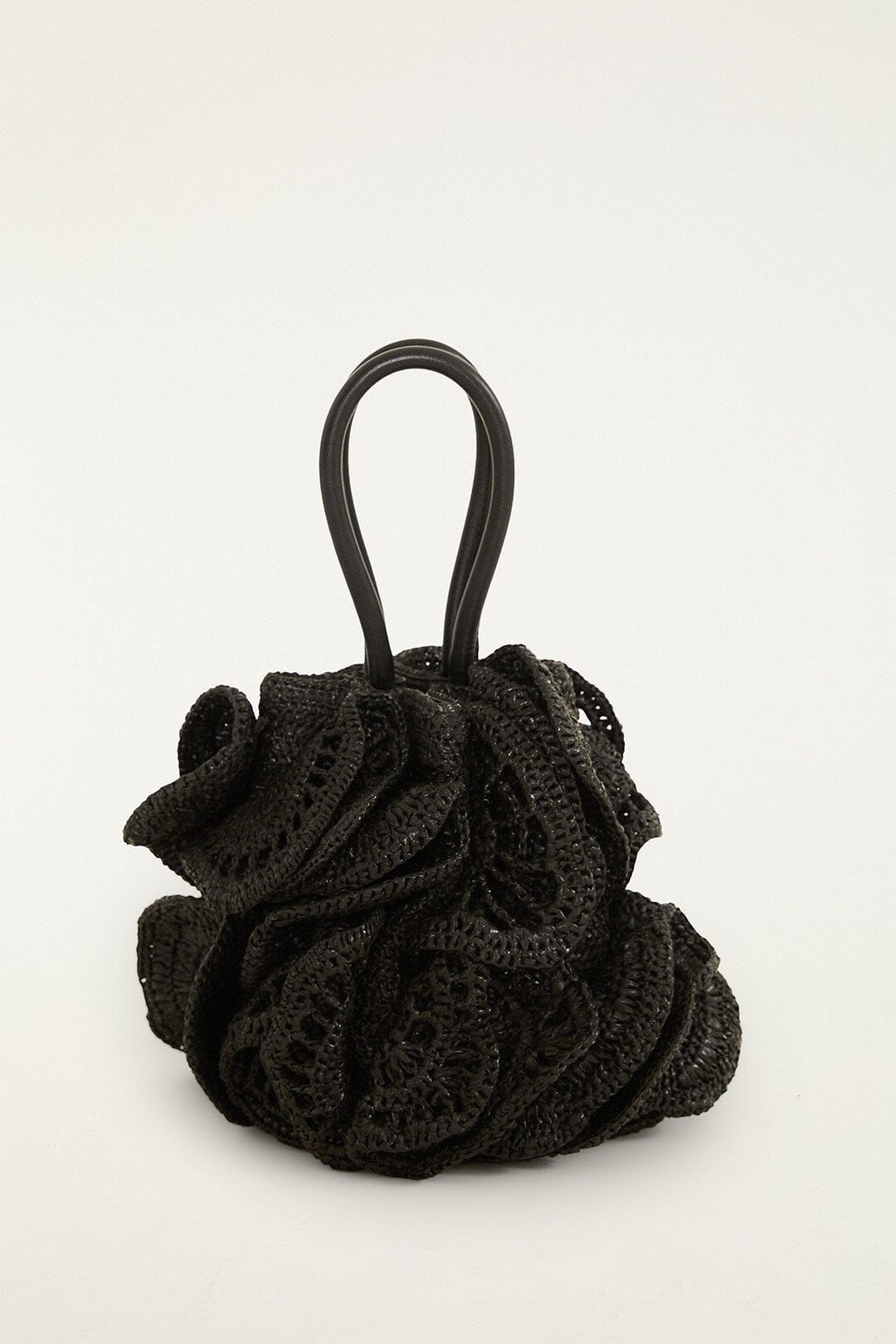 Raffia Flower Bag - FARM Rio BLACK