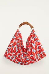Red Cherry Satin Medium Scarf Bag - FARM Rio CHERRY BLOSSOM