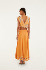Camel Tropi Embroidery Skirt - FARM Rio TROPI EMBROIDERY CAMEL