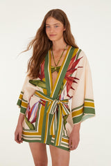 Light Blush Strelitzia Kimono - FARM Rio STRILITZIA LIGHT BLUSH