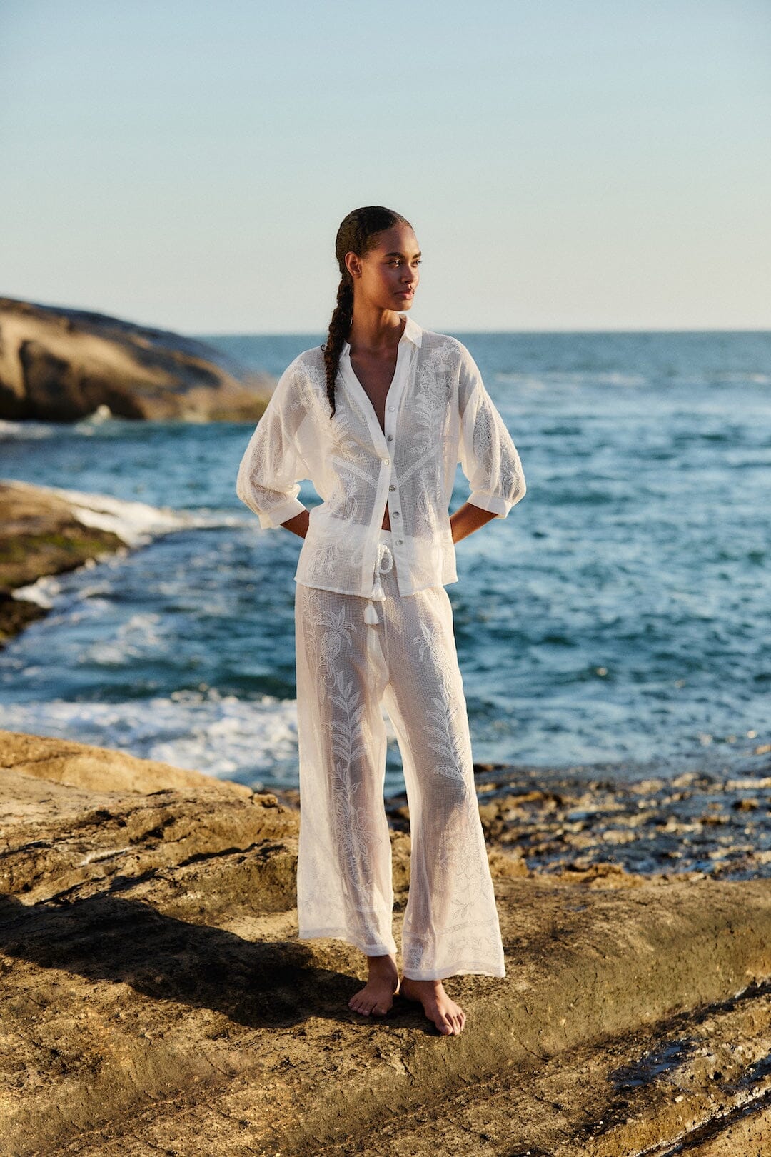 Off-White Nina Pants - FARM Rio NINA OFF-WHITE