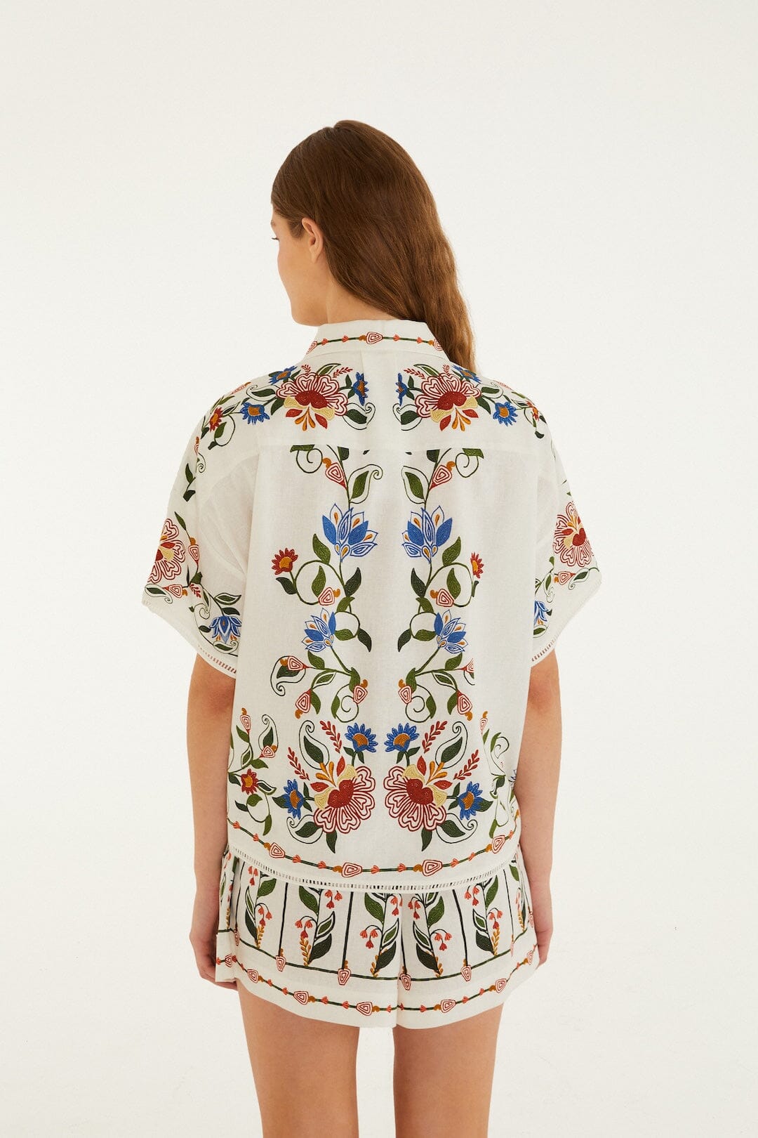Off-White Stitched Garden Blouse - FARM Rio STITCHED GARDEN OFF-WHITE