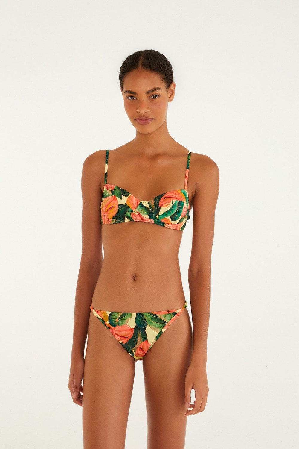 Golden Yellow Anthurium Basic Bikini Bottom - FARM Rio ANTURIUM GOLDEN YELLOW