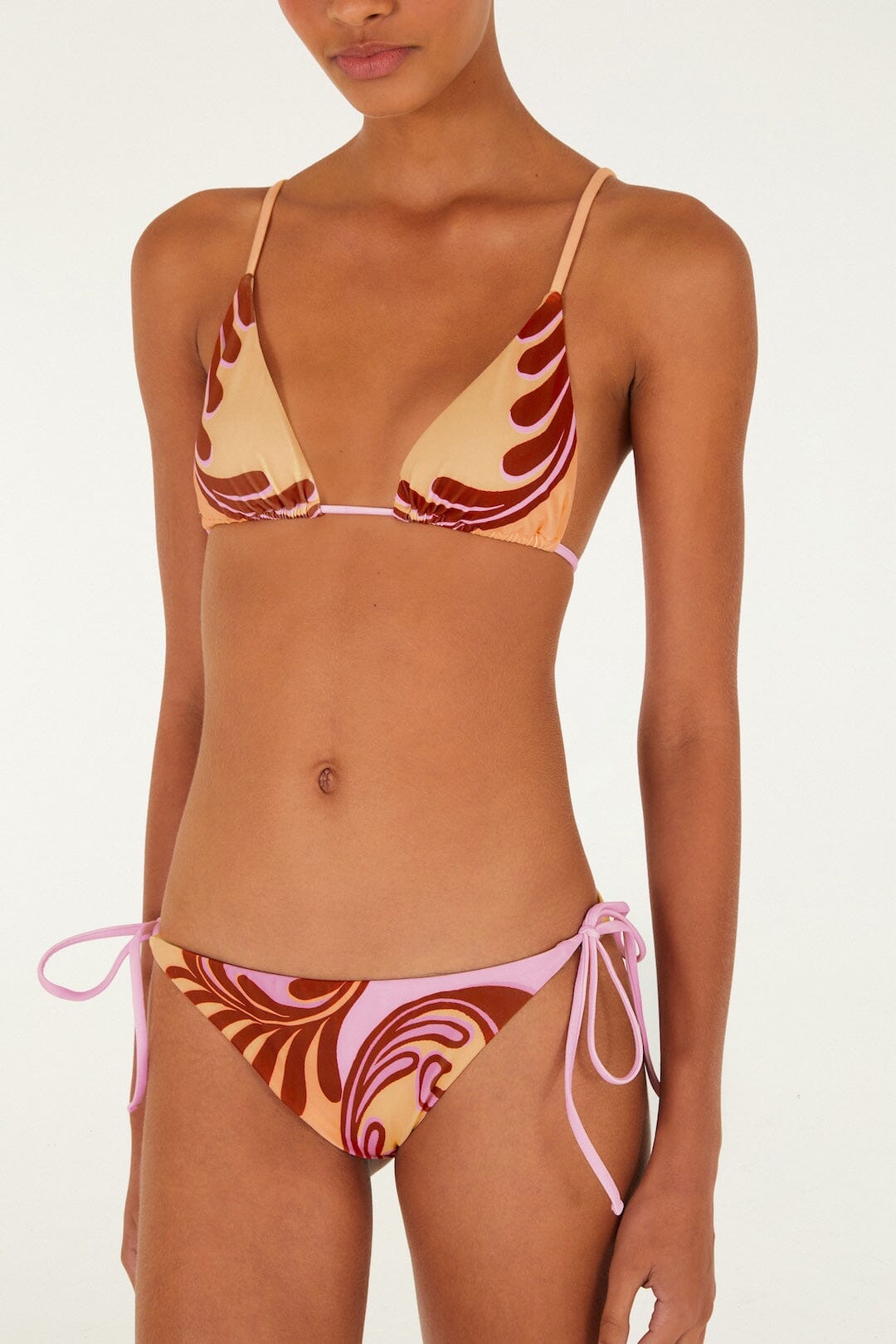 Soft Yellow Arabesc Tie Side Bikini Bottom - FARM Rio ARABESC SOFT YELLOW