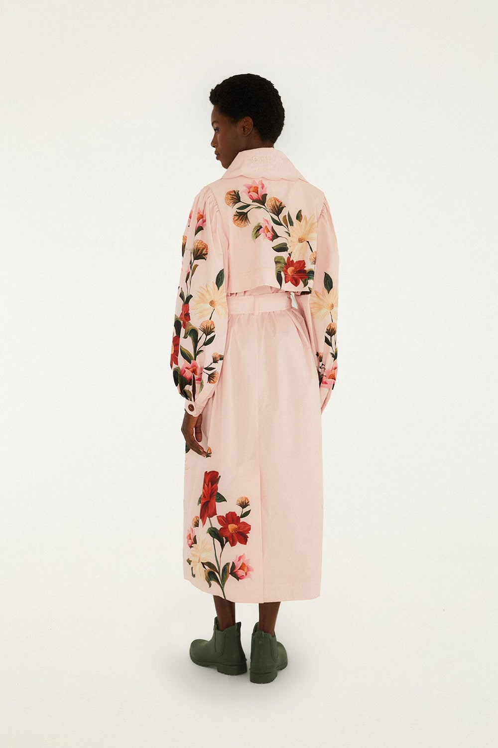 Bromelia Trench Coat - FARM Rio EDENS BLOOM LIGHT PINK