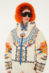 Off-White Lucy Floral Puffer - FARM Rio LUCY FLORAL