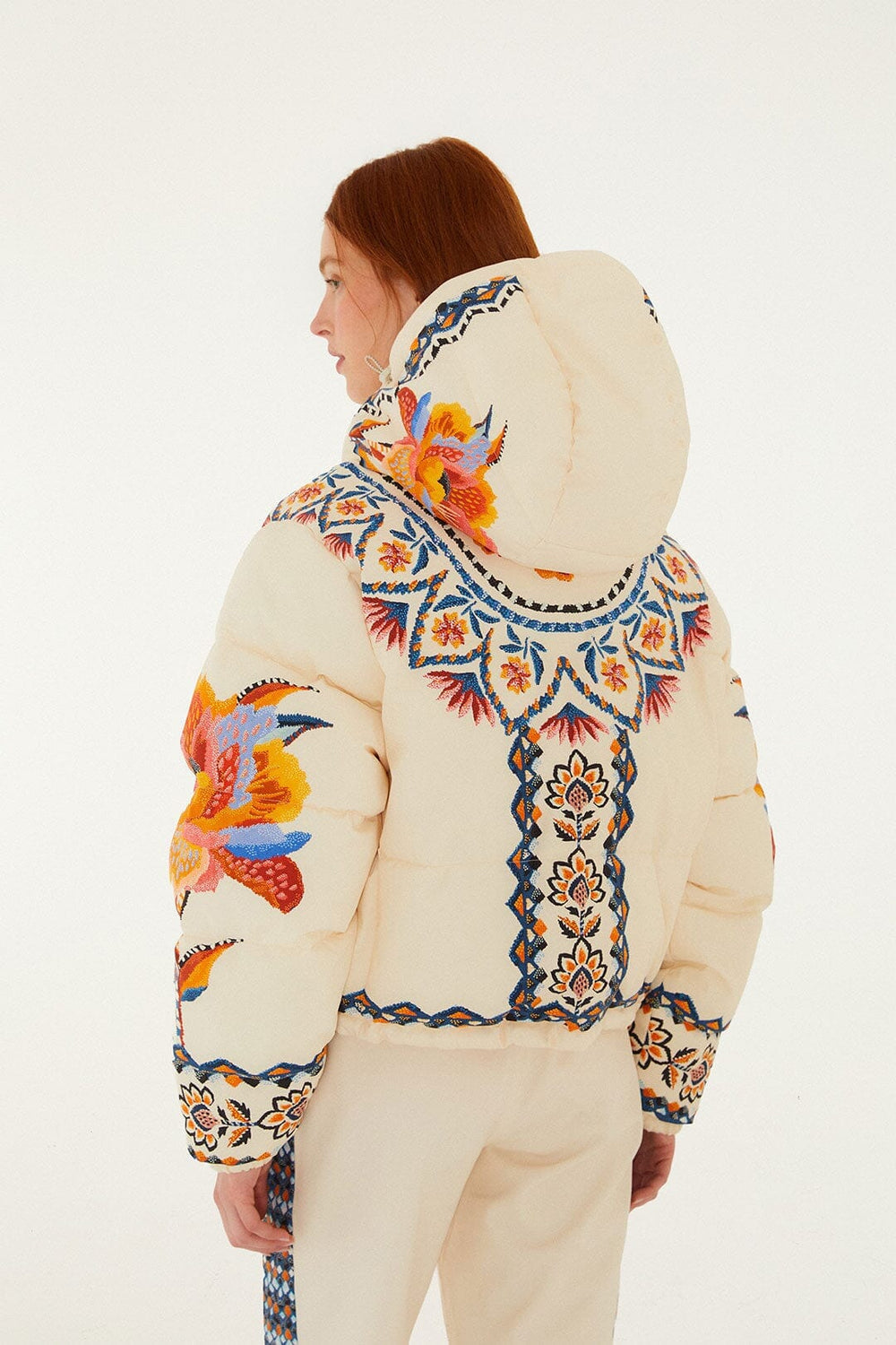 Off-White Lucy Floral Puffer - FARM Rio LUCY FLORAL