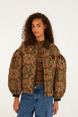 Luisa Quilted Jacket - FARM Rio ROYAL PINEAPLE GREEN