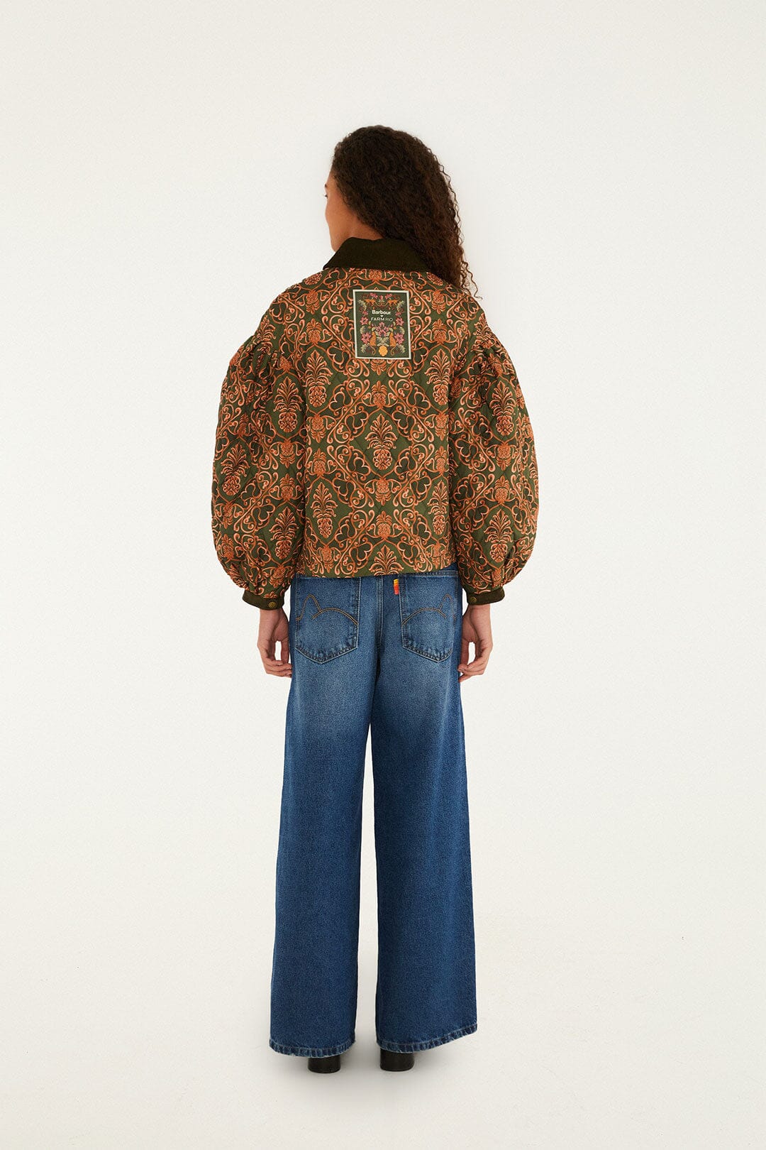 Luisa Quilted Jacket - FARM Rio ROYAL PINEAPLE GREEN