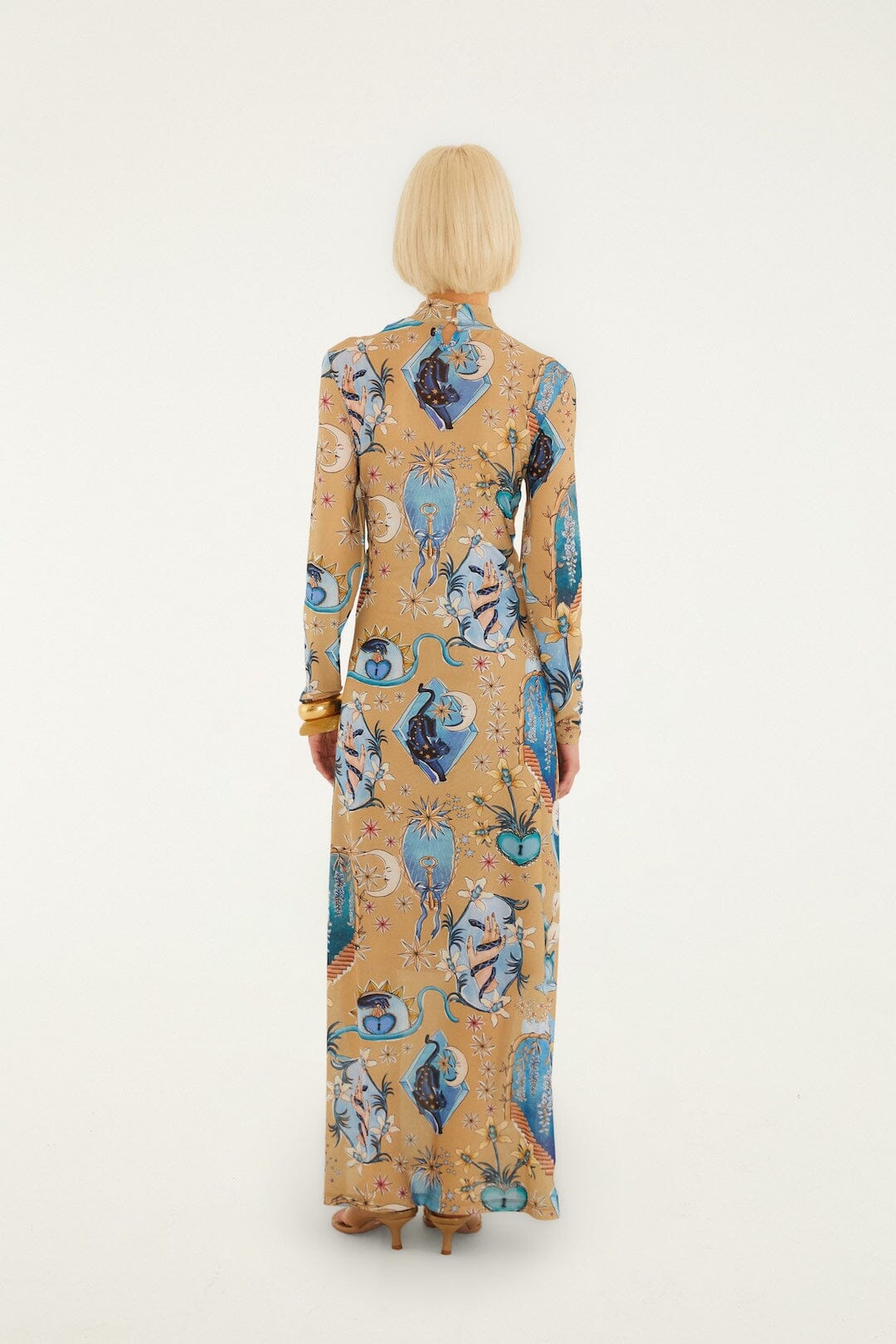 Sand Mystical Long Sleeve Maxi Dress - FARM Rio MYSTICAL SAND
