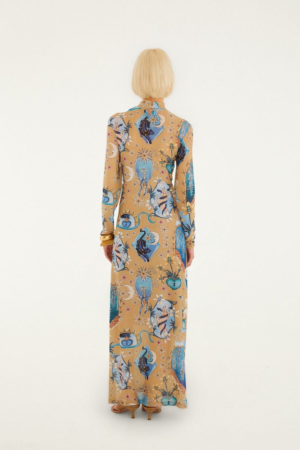 Sand Mystical Long Sleeve Maxi Dress - FARM Rio MYSTICAL SAND