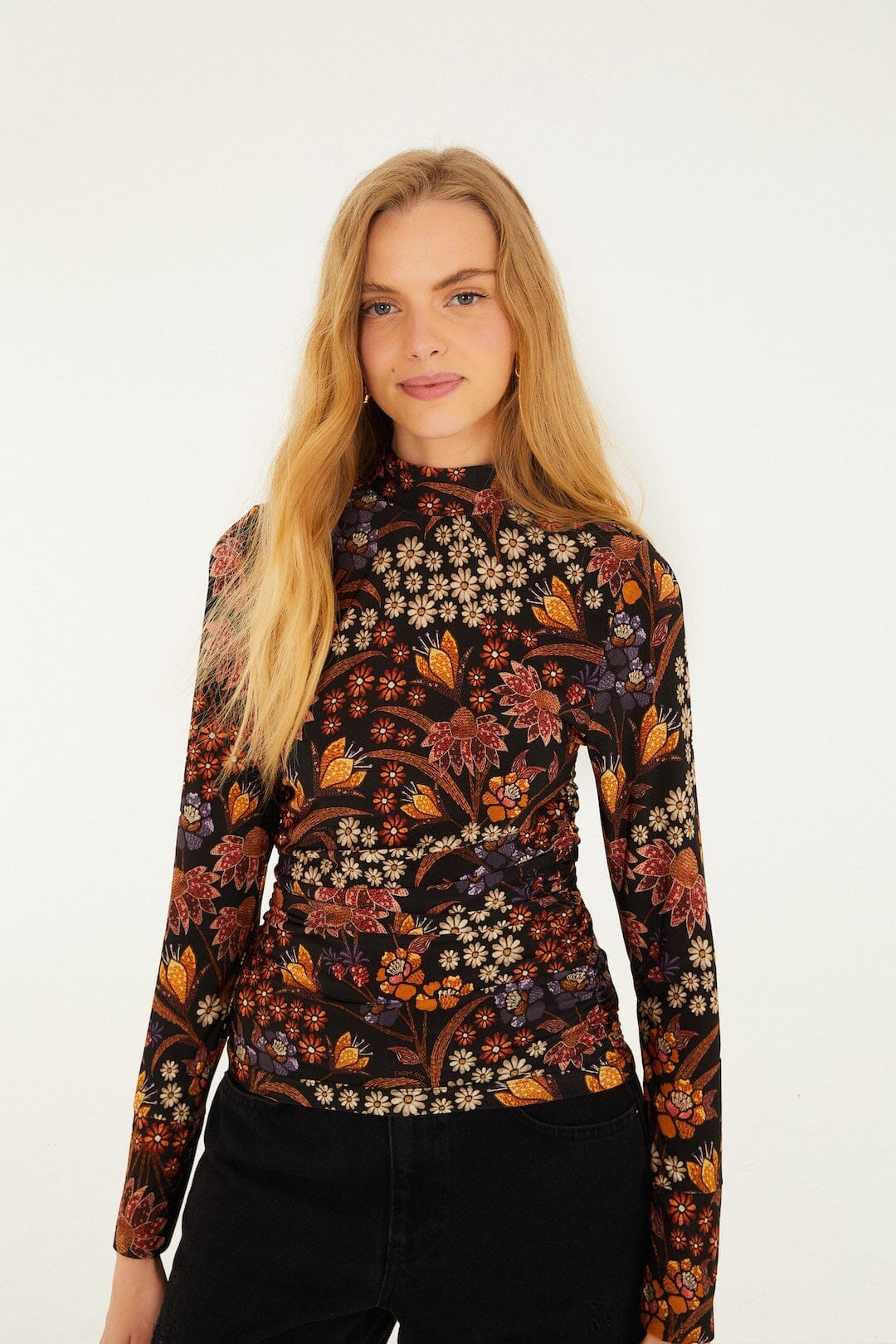 Black Lili Jersey Blouse - FARM Rio LILI BLACK