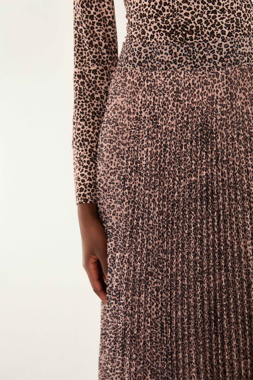 Pink Baby Leopard Pleated Maxi Skirt - FARM Rio BABY LEOPARD PINK