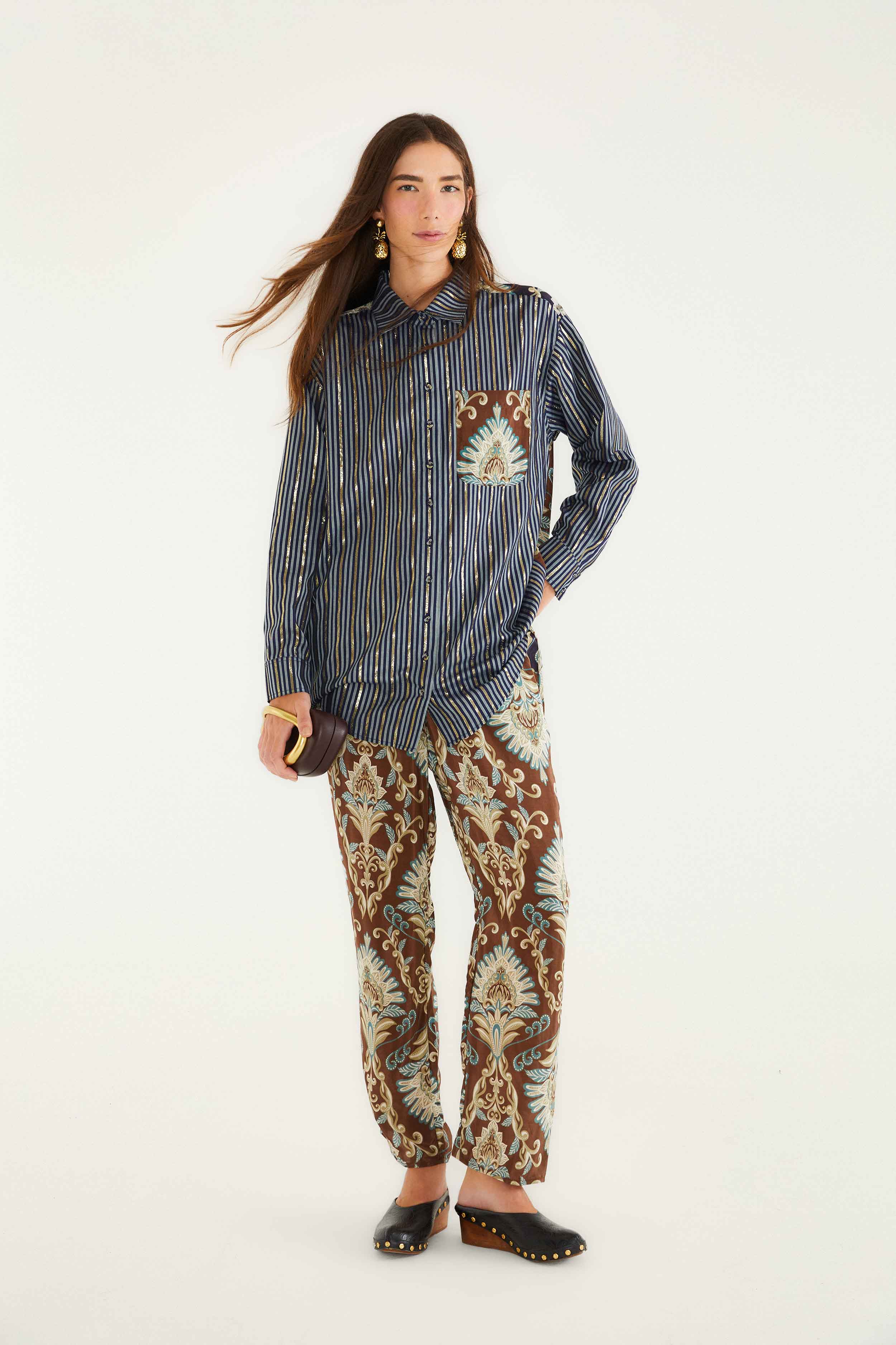 Brown Wonderful Arabesque Pants - FARM Rio WONDERFUL ARABESQUE BROWN