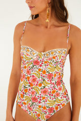 Off-White Banana Flowers One-Piece Swimsuit - FARM Rio OFF-WHITE