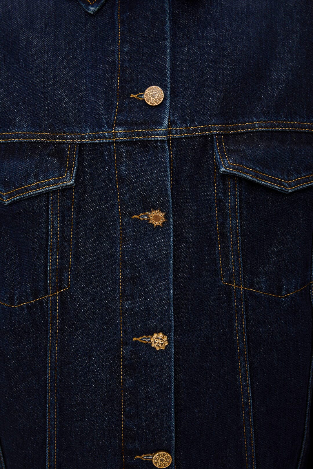 Dark Denim Buttoned Jacket - FARM Rio DENIM