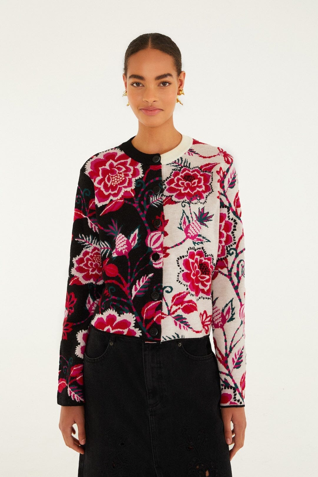Mixed Winter Garden Knit Cardigan - FARM Rio WINTER GARDEN MIX