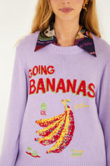 Lilac Going Bananas Knit Sweater - FARM Rio LILAC