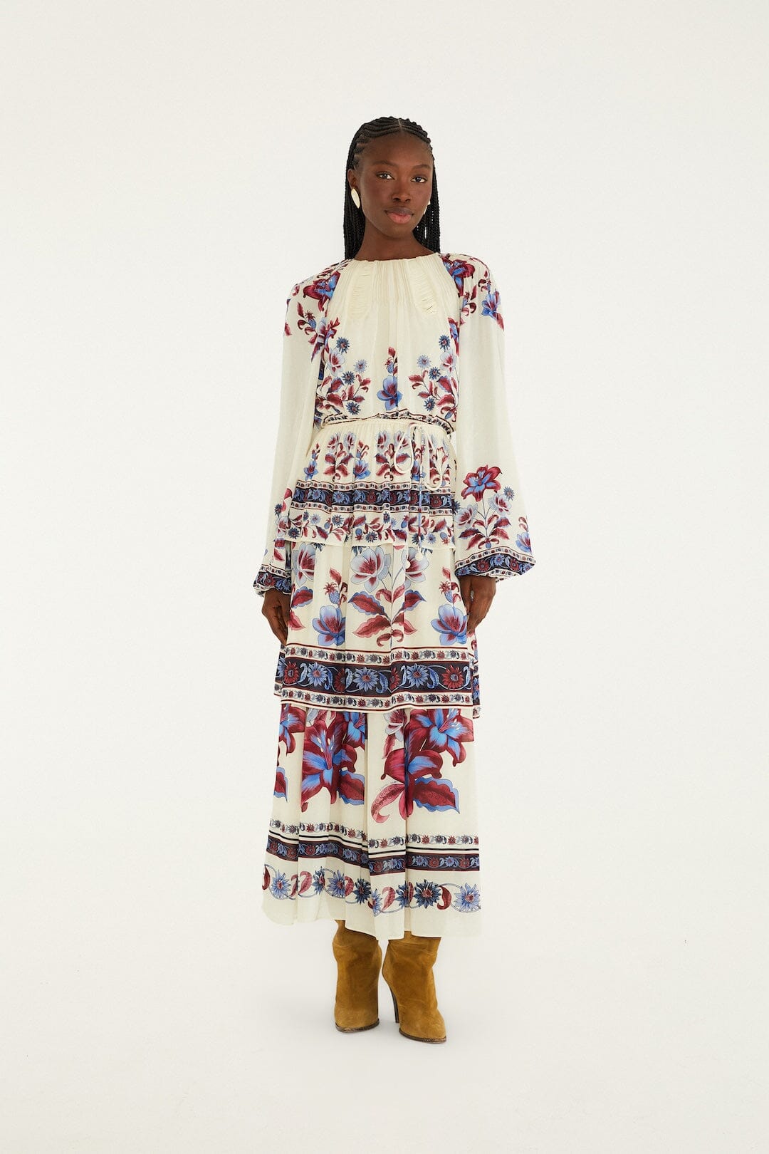 White Malu Winter Cut-Out Long Sleeve Maxi Dress - FARM Rio MALU WINTER WHITE