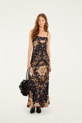 Black Majestic Garden Lenzing™ Ecovero™ Viscose Slip Maxi Dress - FARM Rio MAJESTIC GARDEN BLACK