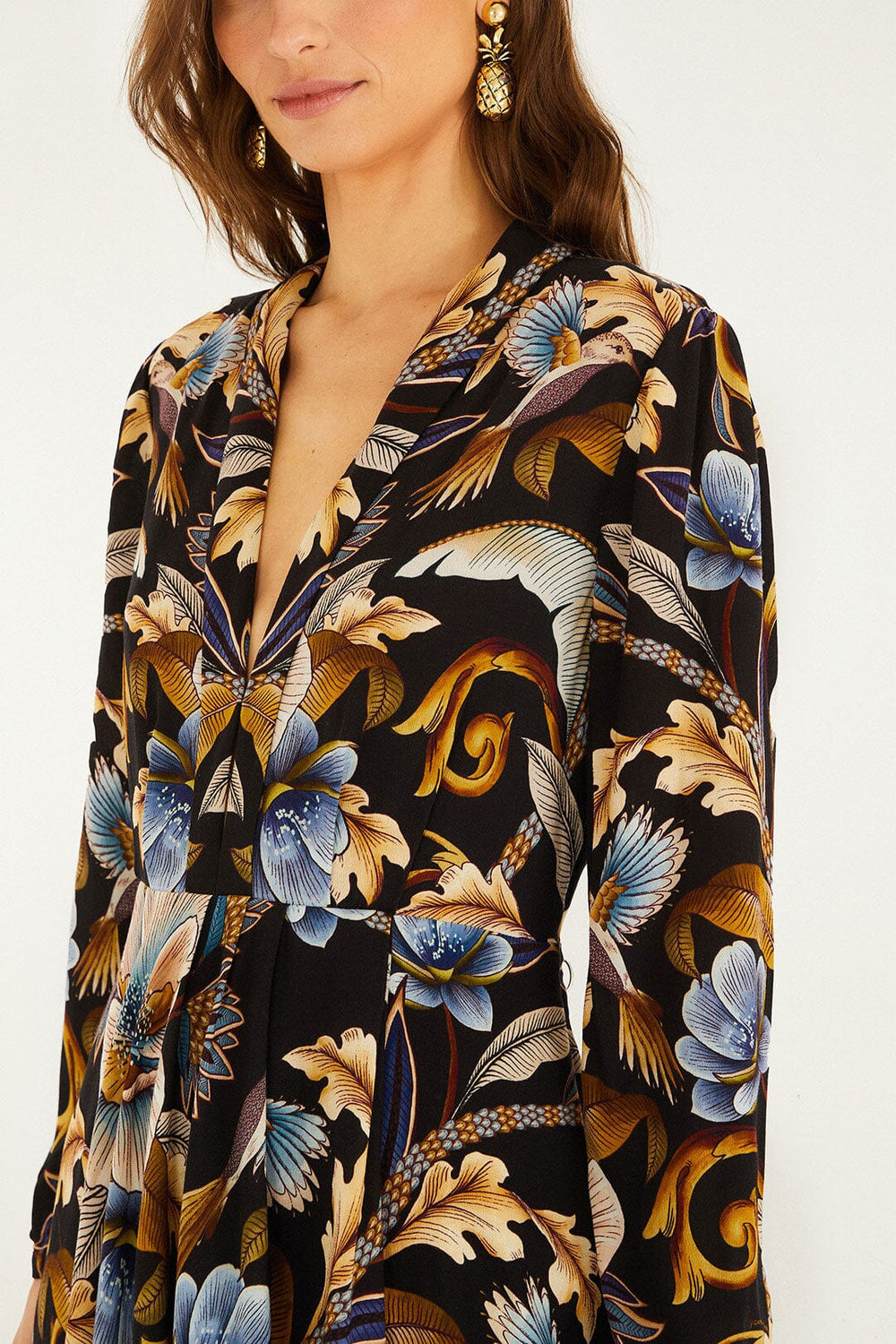 Black Snake Garden Lenzing® Ecovero® Viscose Maxi Dress - FARM Rio SNAKE GARDEN BLACK