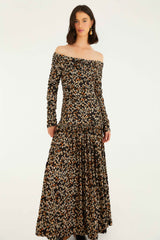 Black Tiny Flowers Long Sleeve Maxi Dress - FARM Rio TINY FLOWERS BLACK
