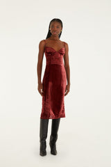 Burgundy Cut-Out Flowers Sleeveless Midi Dress - FARM Rio BURGUNDY