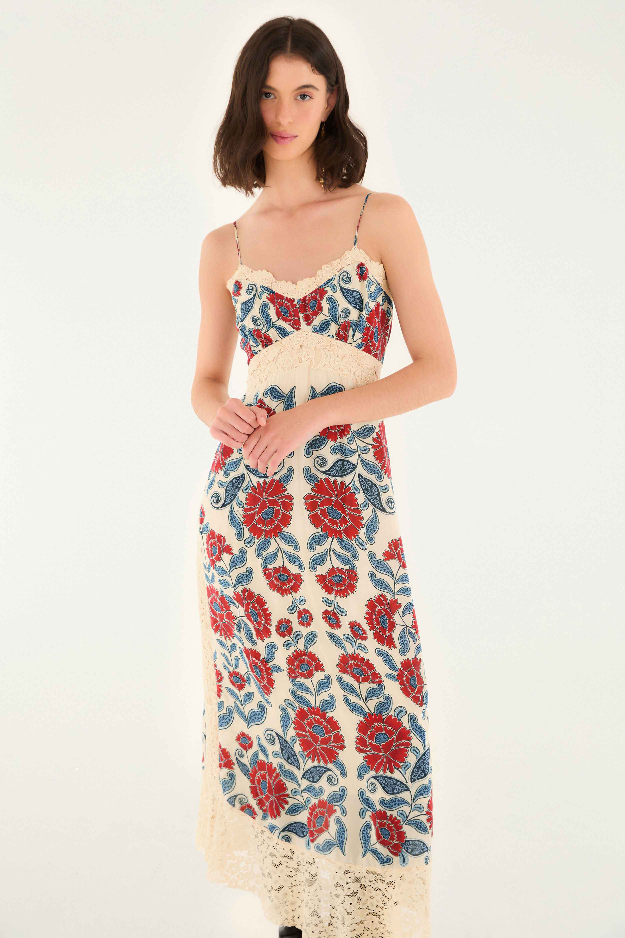 Sand Francesca Midi Dress - FARM Rio FRANCESCA SAND