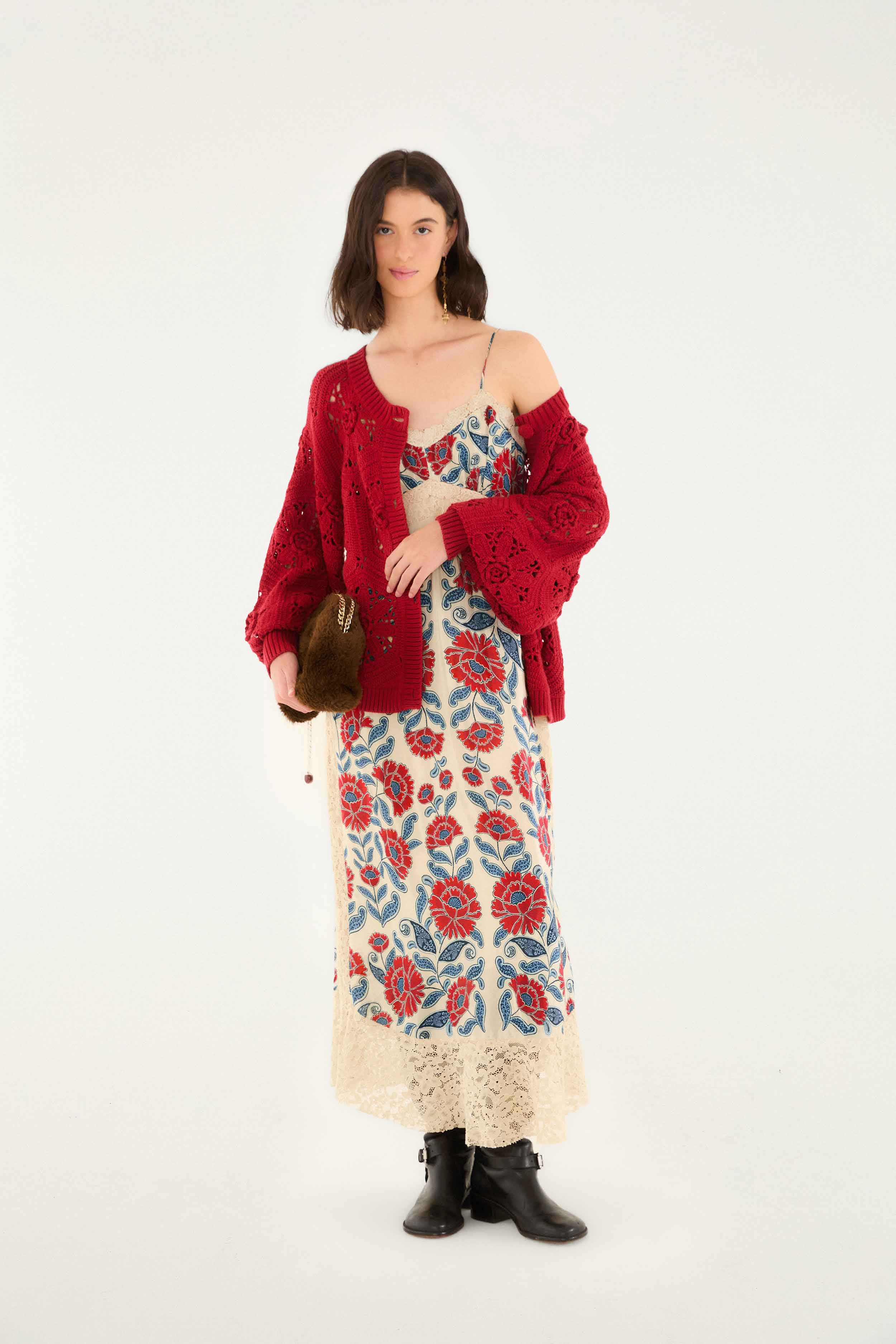 Sand Francesca Midi Dress - FARM Rio FRANCESCA SAND