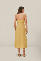 Sand 3D Flower Bodice Midi Dress - FARM Rio SAND