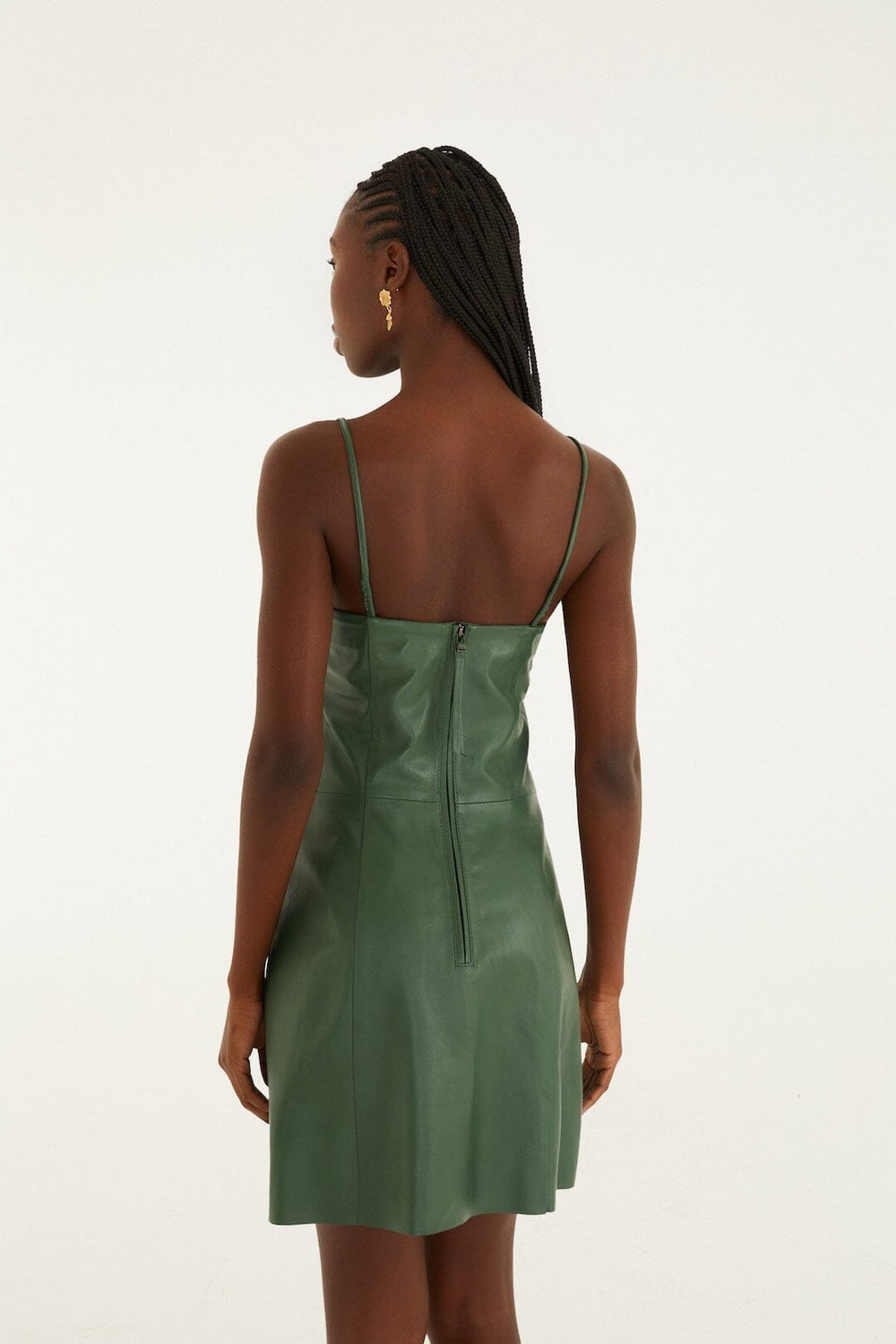 Green 3d Flower Leather Mini Dress - FARM Rio GREEN
