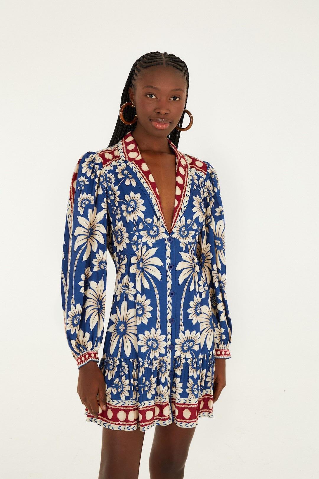 Blue Luna Lenzing Ecovero Viscose Mini Dress - FARM Rio LUNA BLUE