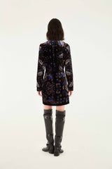 Black Arabesque Mix Scarves Wrap Mini Dress - FARM Rio ARABESQUE MIX SCARVES BLACK