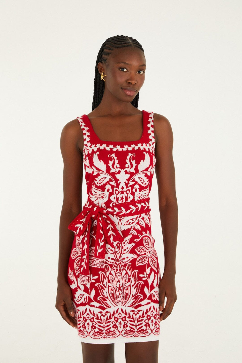 Red Miranda Knit Mini Dress - FARM Rio MIRANDA RED