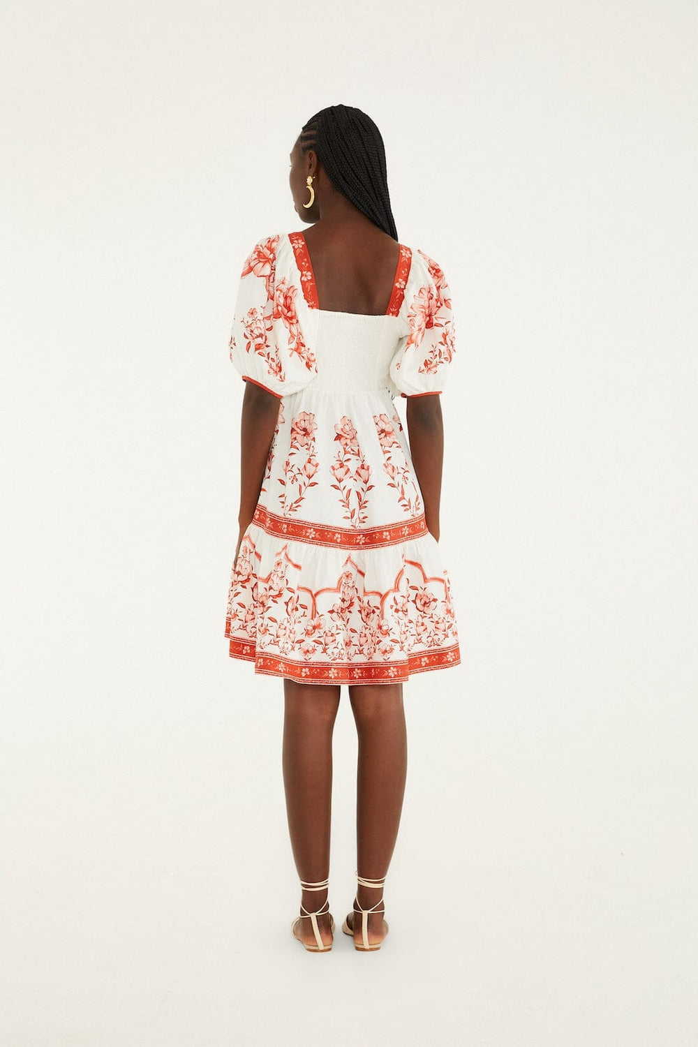 Red Porcelain Garden Organic Cotton Mini Dress - FARM Rio PORCELAIN GARDEN RED