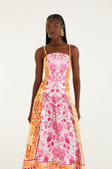 Off-White Santorini Euroflax Premium Linen Midi Dress - FARM Rio SANTORINI OFF-WHITE