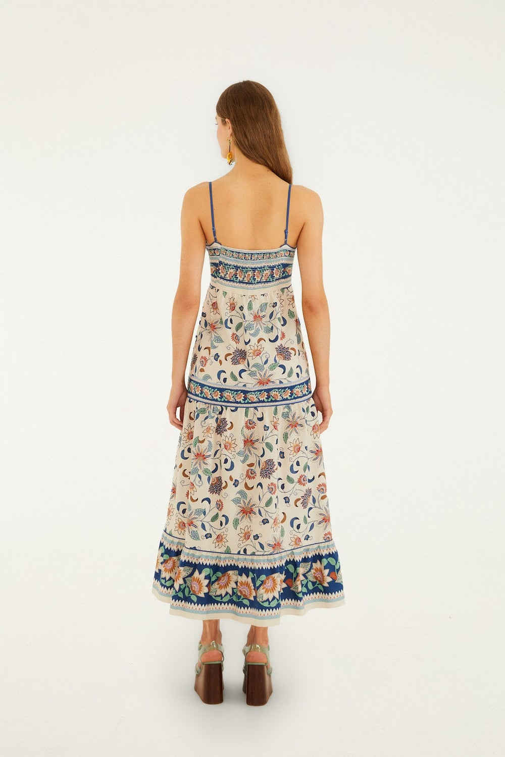 Soft Pink Floral Delhi Tapestry Midi Dress - FARM Rio FLORAL DELHI TAPESTRY LIGHT PINK