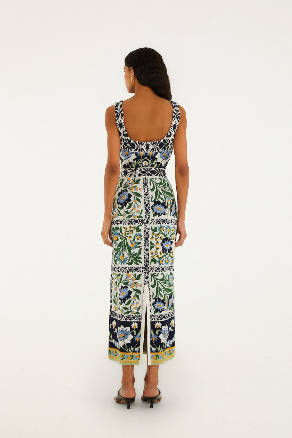 Black Manoela Belted Knit Midi Dress - FARM Rio MANOELA OFF-WHITE