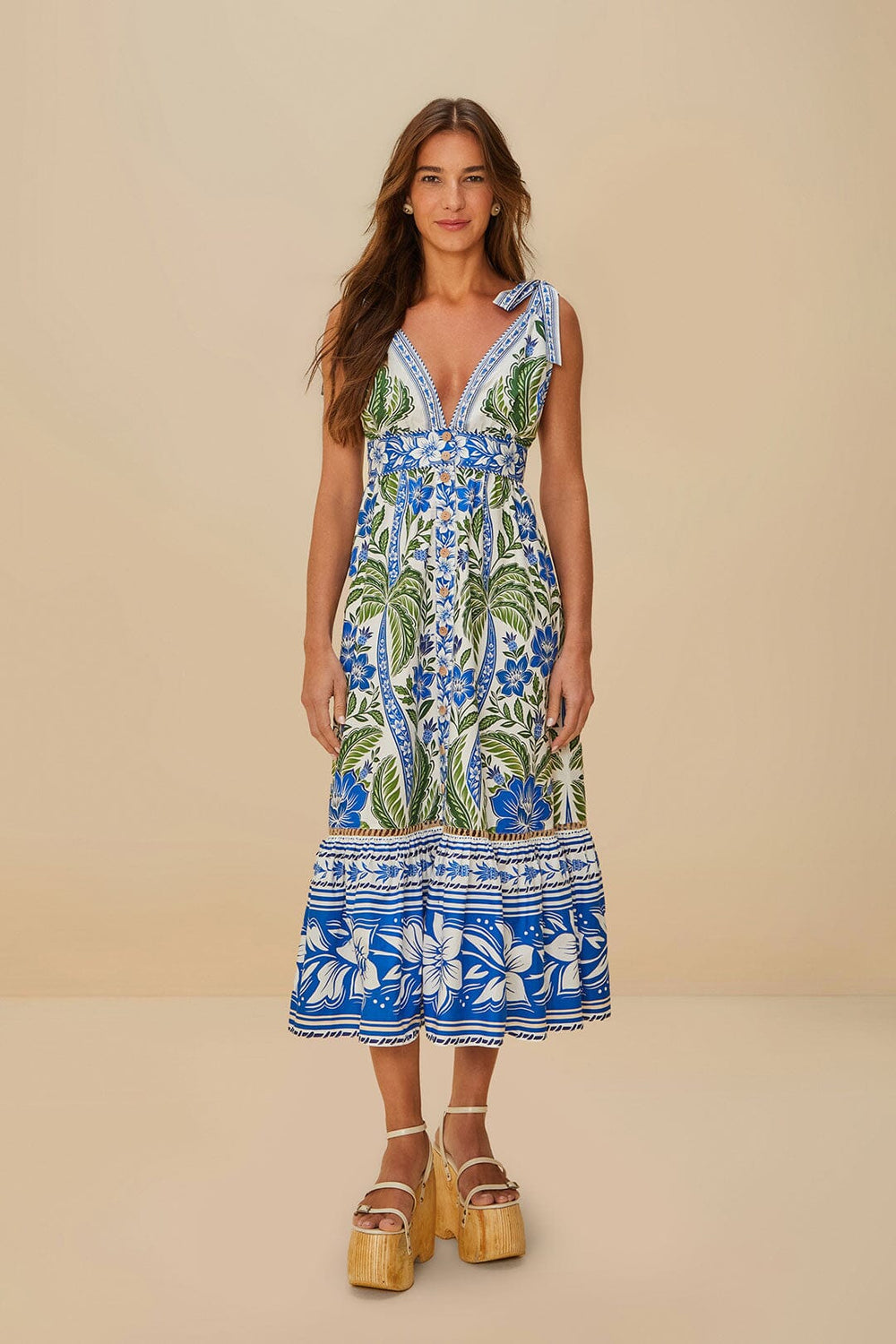 Off-White Tropicance Organic Cotton Midi Dress - FARM Rio TROPICANCE OFF-WHITE