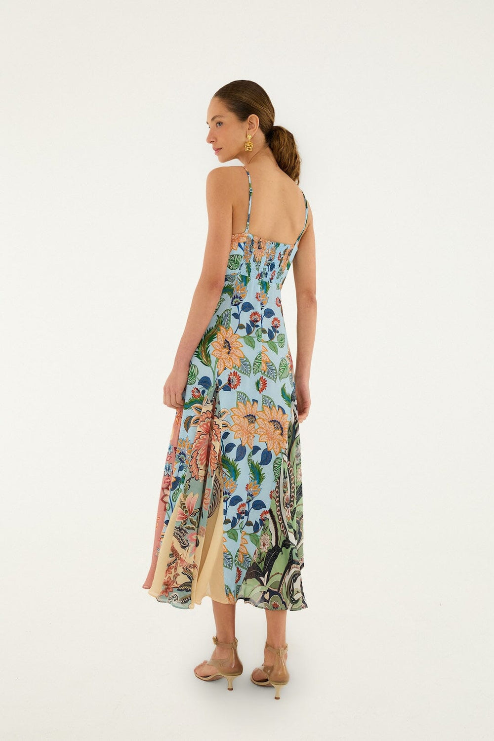 Light Blue Floral Delhi Sleeveless Maxi Dress - FARM Rio FLORAL DELHI LIGHT BLUE