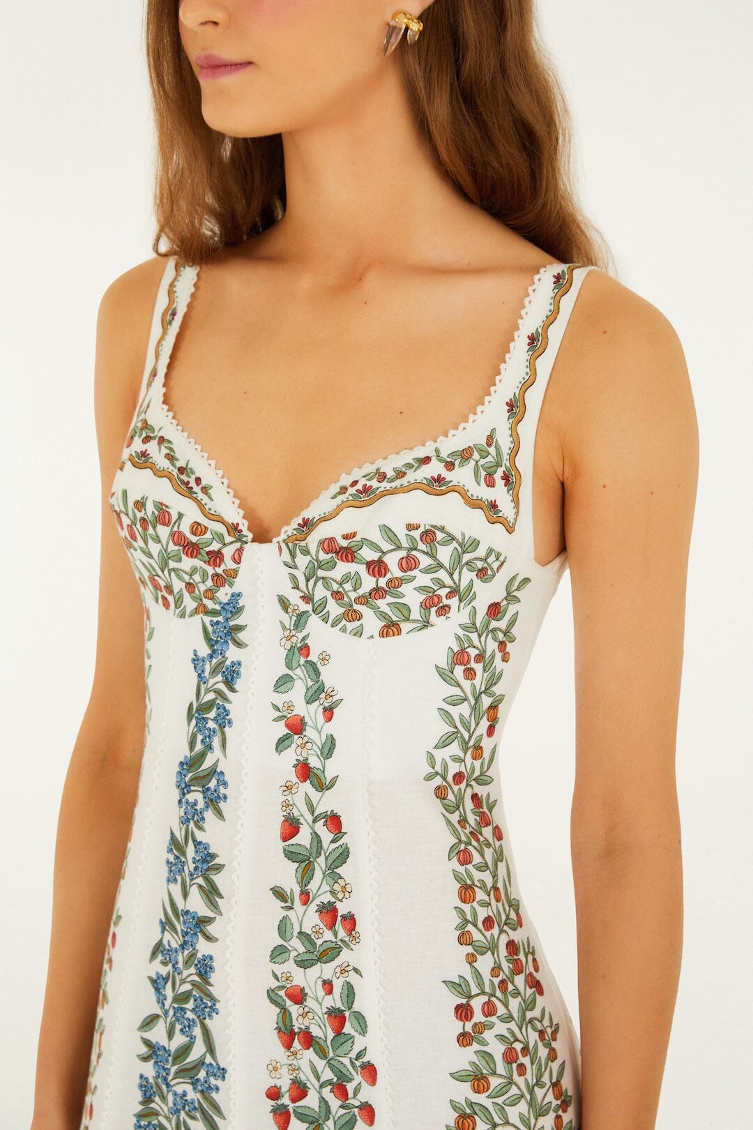 Off-White Fruit Beauty Lenzing Ecovero Euroflax Maxi Dress - FARM Rio FRUIT BEAUTY OFF-WHITE