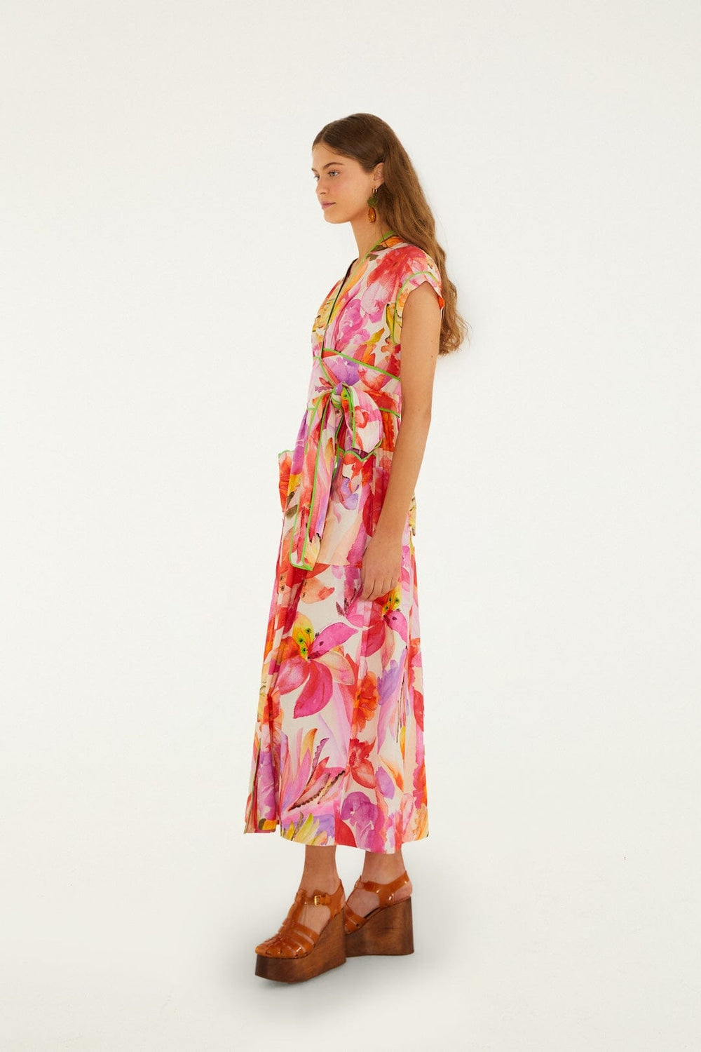 Multicolor Artsy Flora Belted Maxi Dress - FARM Rio ARTSY FLORA OFF-WHITE